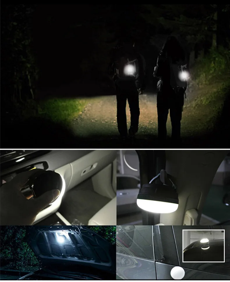 Mini Hanging Tent Lantern Outdoor Tent Light Hanging Camping Lamp USB Rechargeable Waterproof Lamp