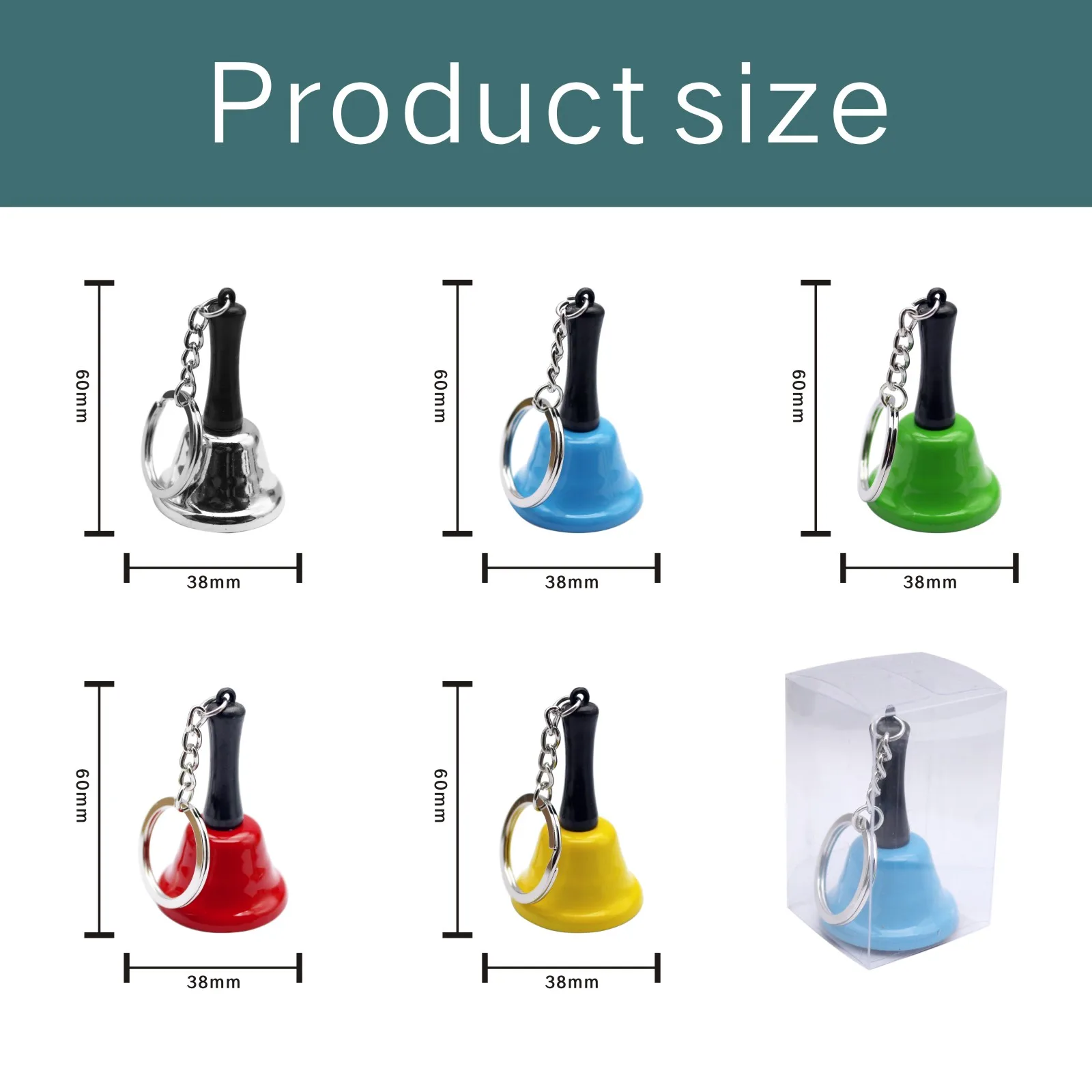 Wholesale 38mm Metal Christmas handbells Santa Claus Jingle Bells Dinner Party Supplies Party to celebrate bell ringers Tools