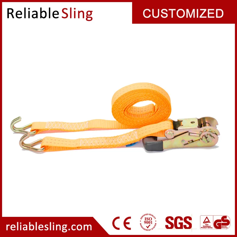 3000lbs 38mmx5m plastic ratchet truck loading tensioner belt with hooks