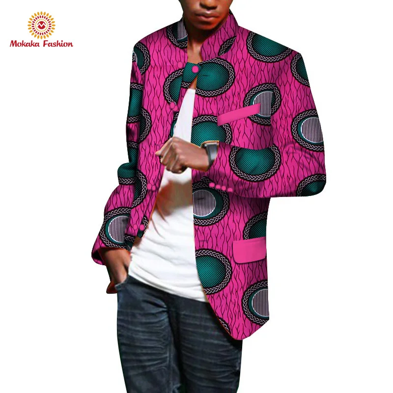 Hot Selling Luxury African Men Colors Printed Slim Long Sleeve Turn Down Collar Shirts