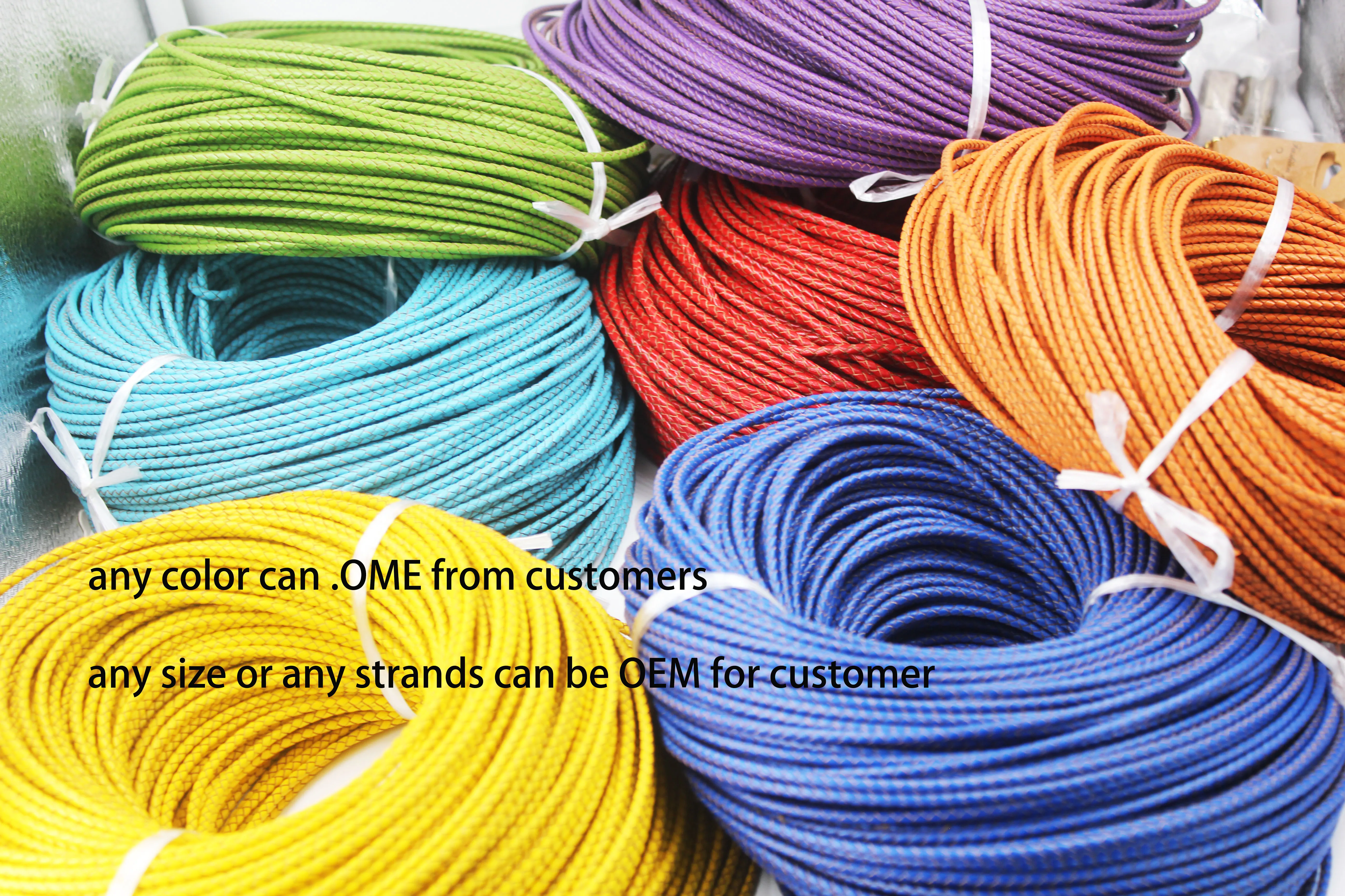 BMZ 2024 New arrivals 3mm non edge-dyed leather necklace cord