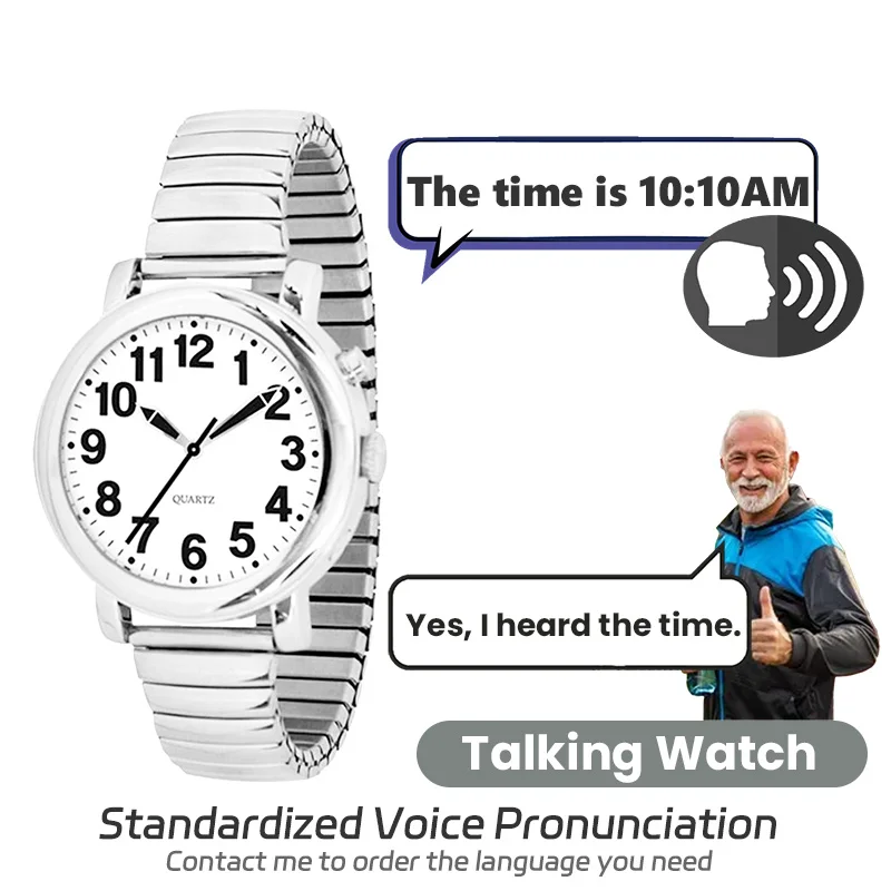 20 languages available Talking Watch - Men & Women Talking Wrist Watch for Visually Impaired with Japan Miyota2035