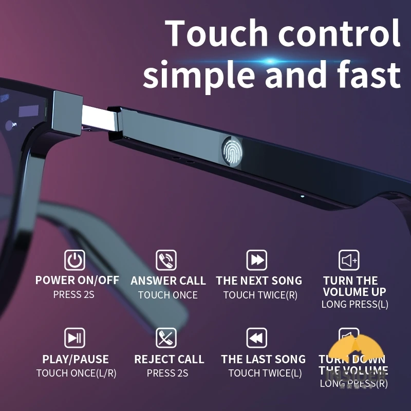 Fashion New Outdoor Riding Hiking Sports Glasses Microphone Smart Camera Sunglasses Headset Smart Sunglasses