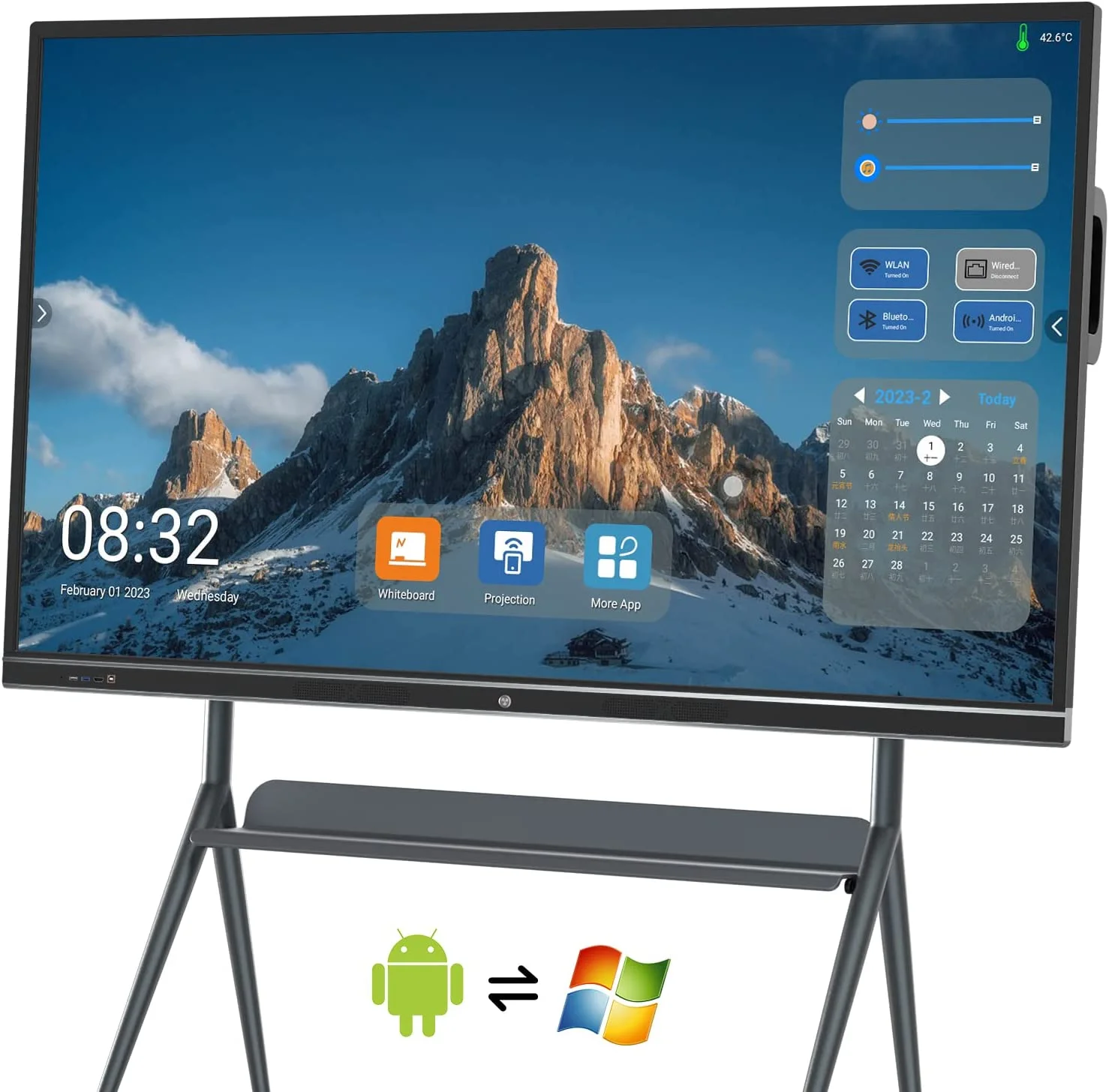 55 65 75 85 98 inch 4K UHD Smart Digital Whiteboard Interactive Chromium OS Touch Screen Board for Classrooms and Business