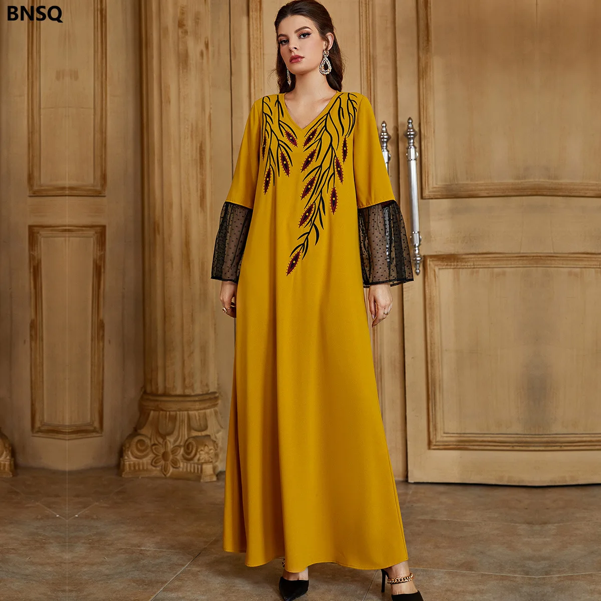 Пуловер с высокой талией кружевное платье принтом вышивкой платья в Дубае цветочное сари кружевная Исламская одежда