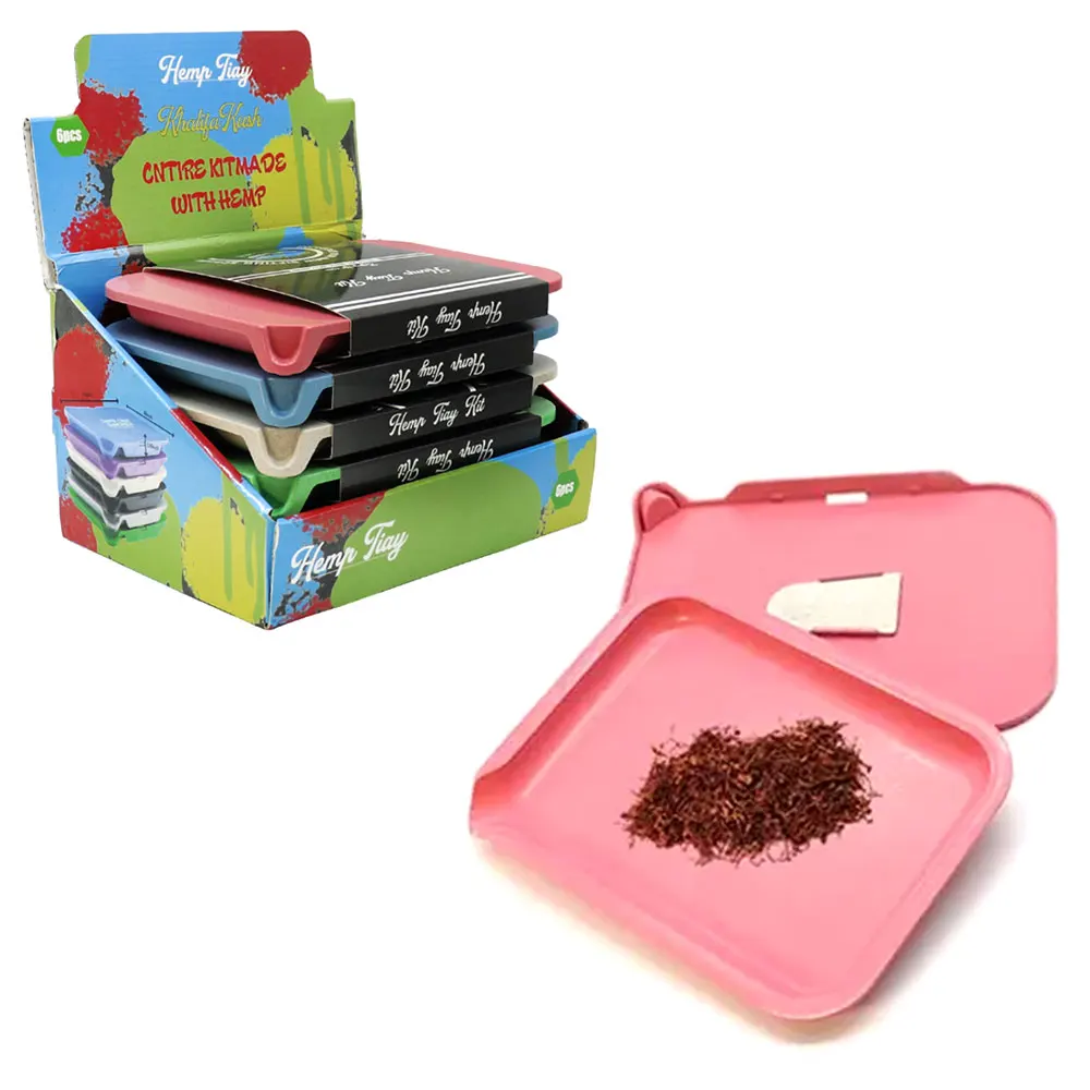 Custom Biodegradable Tobacco Rolling Tray Herb Rolling Plates With Lid