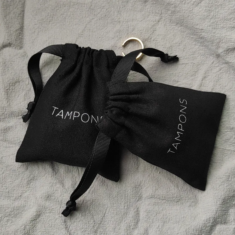 wholesale custom logo  cotton small drawstring bag gift mini storage bag for jewelry