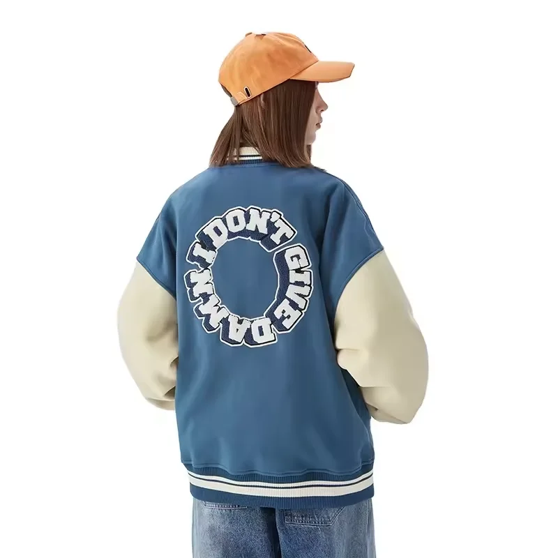 Jacket Homme  Veste Leather Sleeve Winter Coat Bomber Jacket Mens Hip Hop Wool Letterman  Jacket Manufacturer