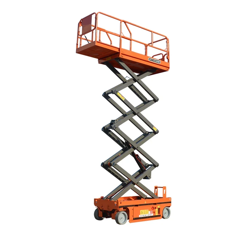 Qiyun factory supply 12m 320kg two man stand Battery Hydraulic Electric Man Lift Self Propelled Scissor Lift Platform