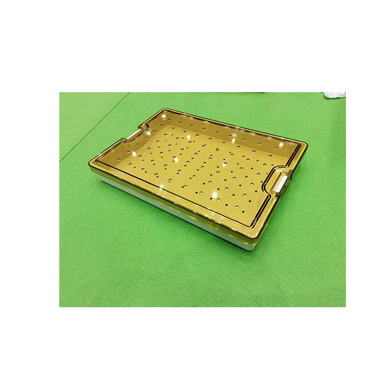 Продажа с завода, высококачественные полимерные пластиковые хирургические инструменты PPSU, стерилизационный дезинфекционный лоток с силиконовым ковриком