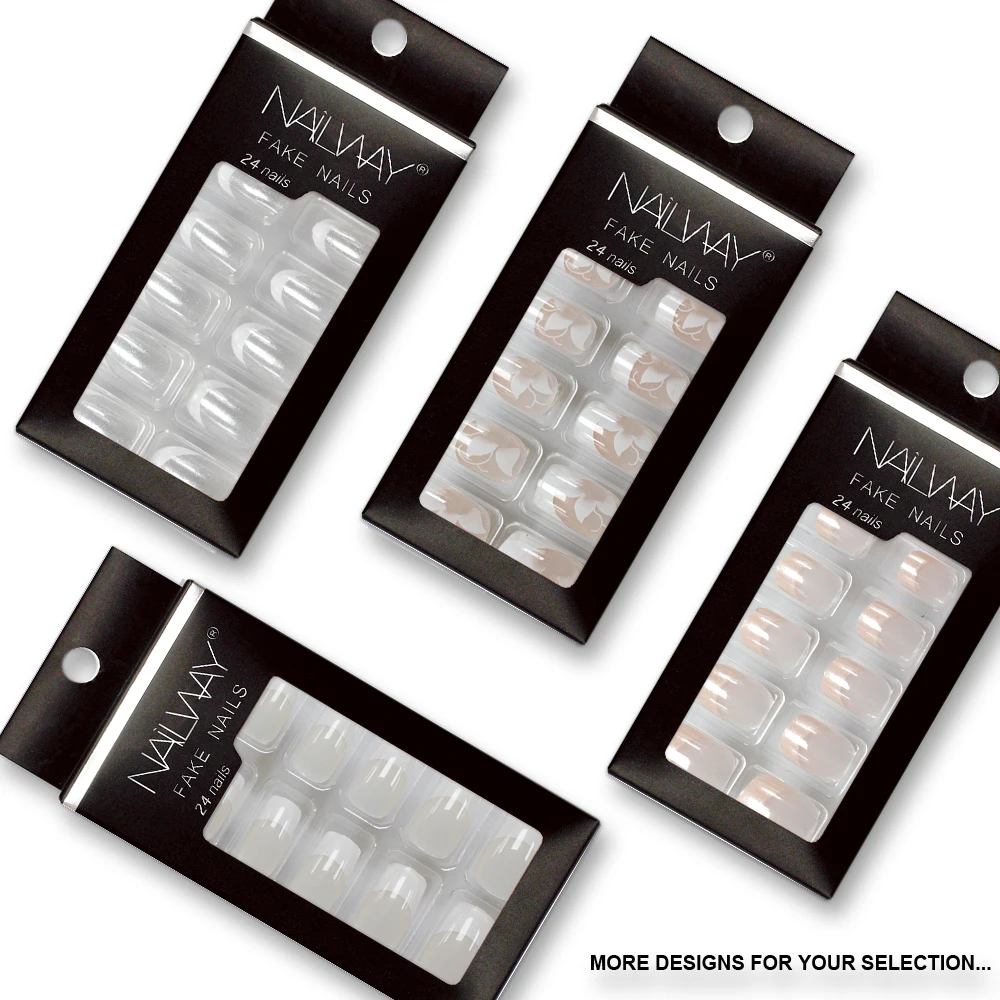 Wholesale Short Pink French False Nail Artificial French Fake Nails Online Faux Ongles Full Cover Press On Nails Vendors
