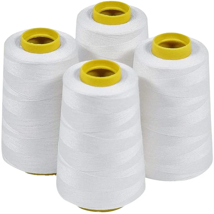 Weitian brand manufacturer factory price wholesale white 3000yds 100% polyester lines high speed sewing thread