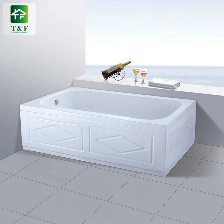 Acrylic Stone Dual-side Skirt (Left Skirt) freestanding 1.7m bathtub rectangle white surface bath tub