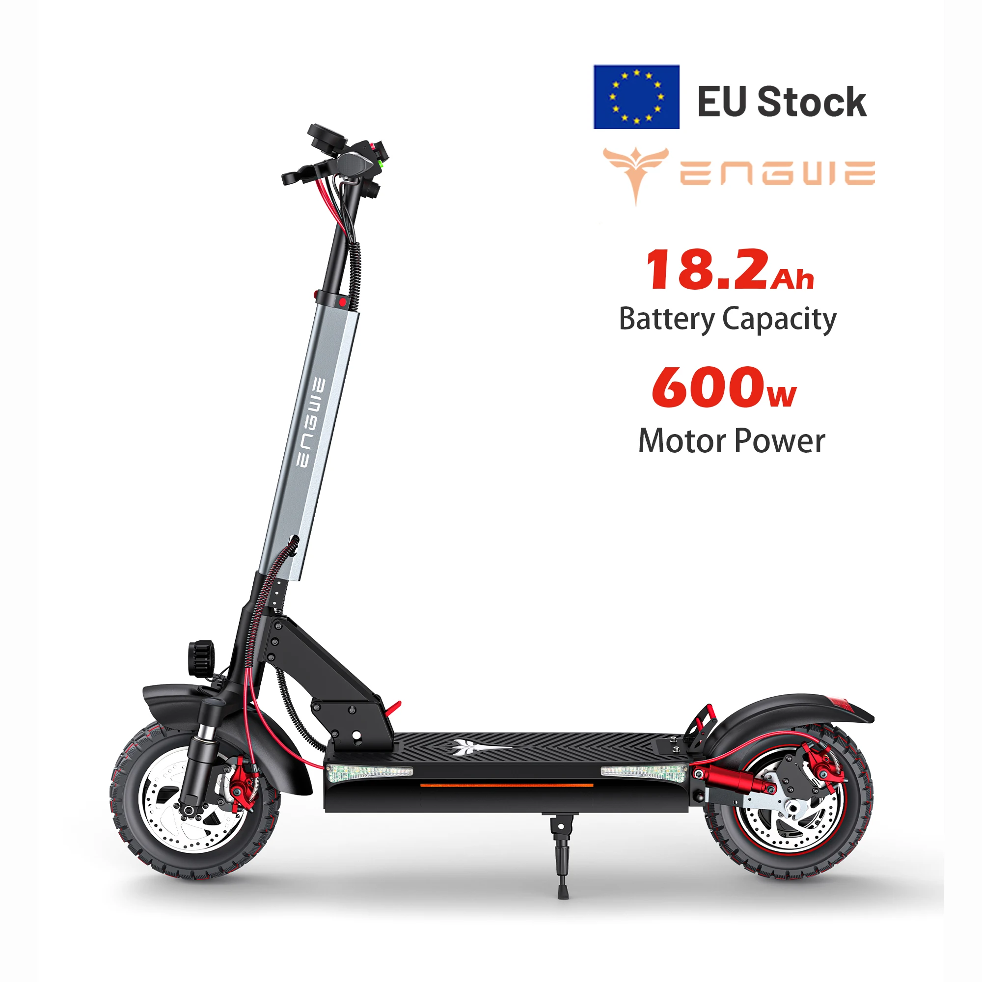 ENGWE Y600 EU Warehouse E-Scooter 600W 48V 18.2Ah Foldable Scooter Finger Hook Thomb Accelaration Electric Scooter