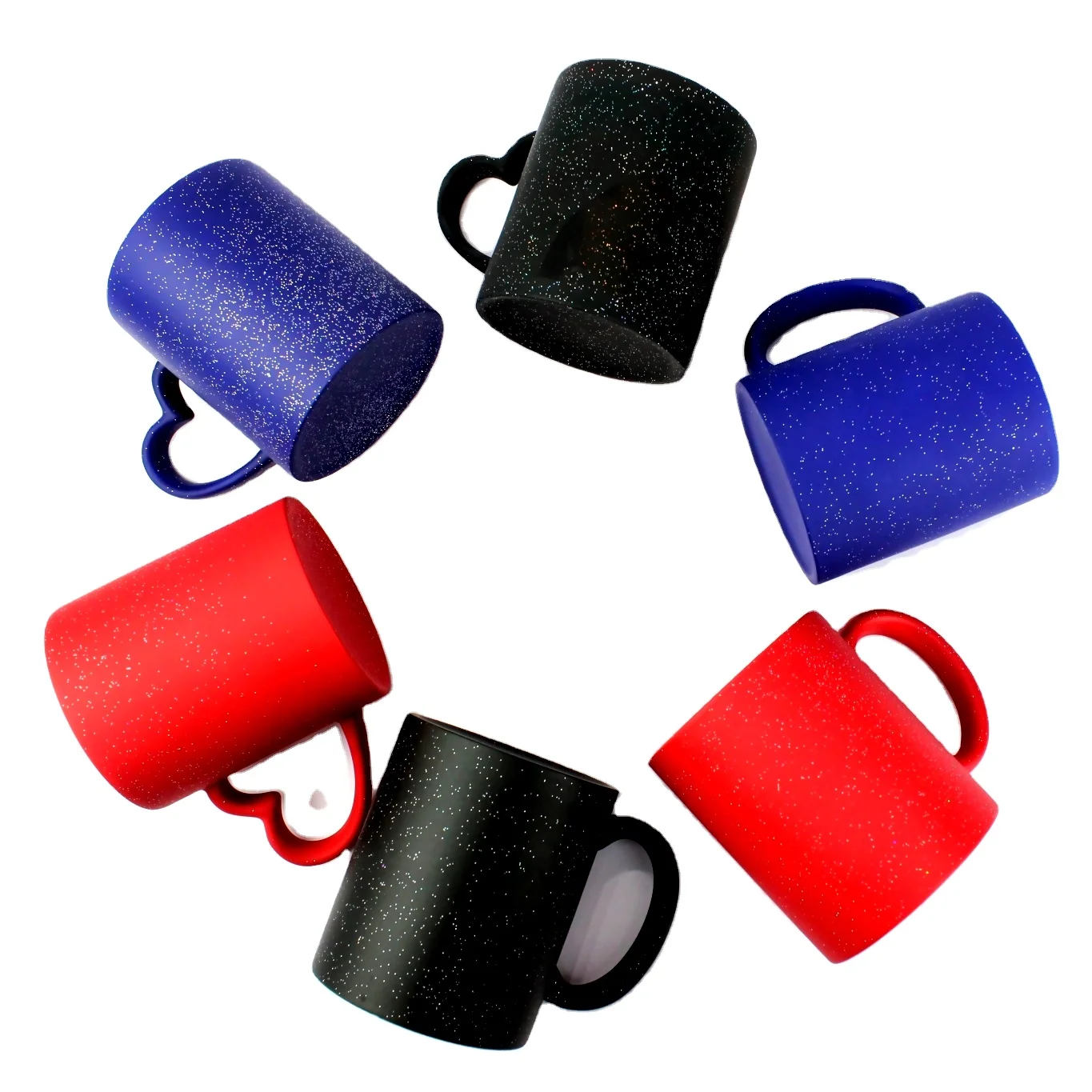 
Kimstone Hot Sale Tea Mug 11OZ Ceramics Coffee Mug Heart Shape Lighting Mug Color Changing Water 