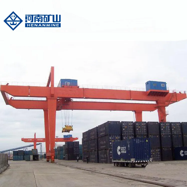 Safe 30ton 34t 35ton Cabin Control RMG type Outdoor Double Girder Mobile Rail Mounted Container Gantry Crane