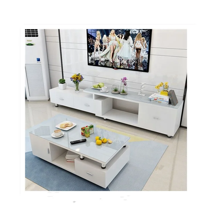 Modern Wooden factory  home dining room furniture set living room glass  TV Cabinets side coffee table sets
