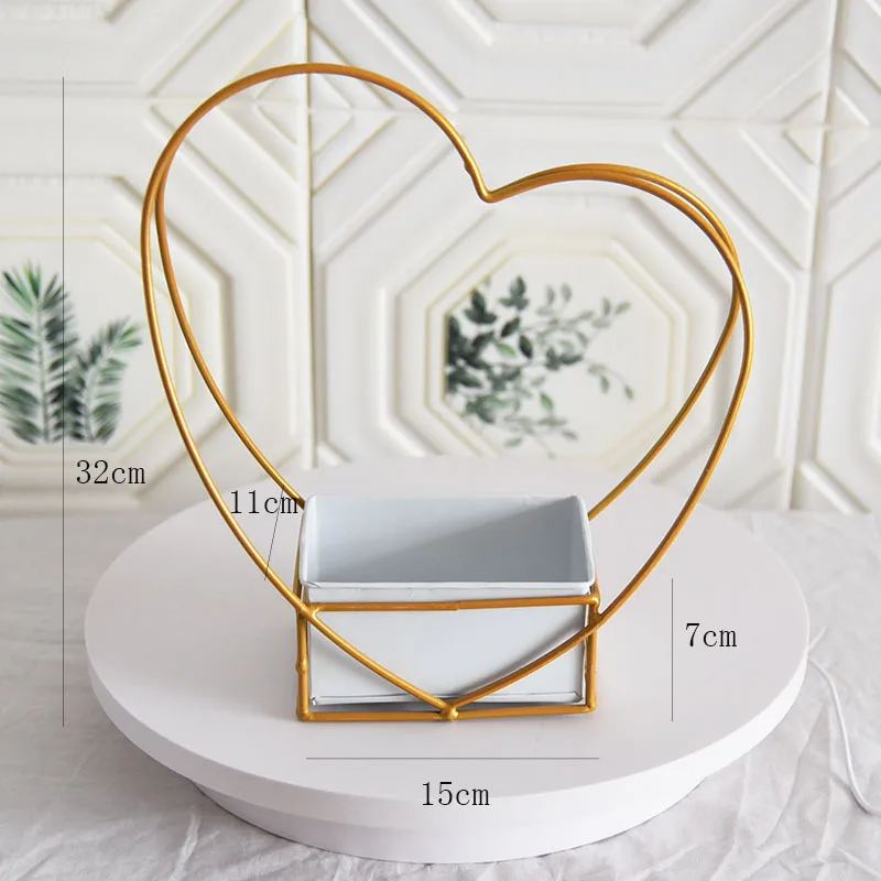 Factory Directly love heart shape hanging basket flower pot outdoor flower basket metal box flower basket