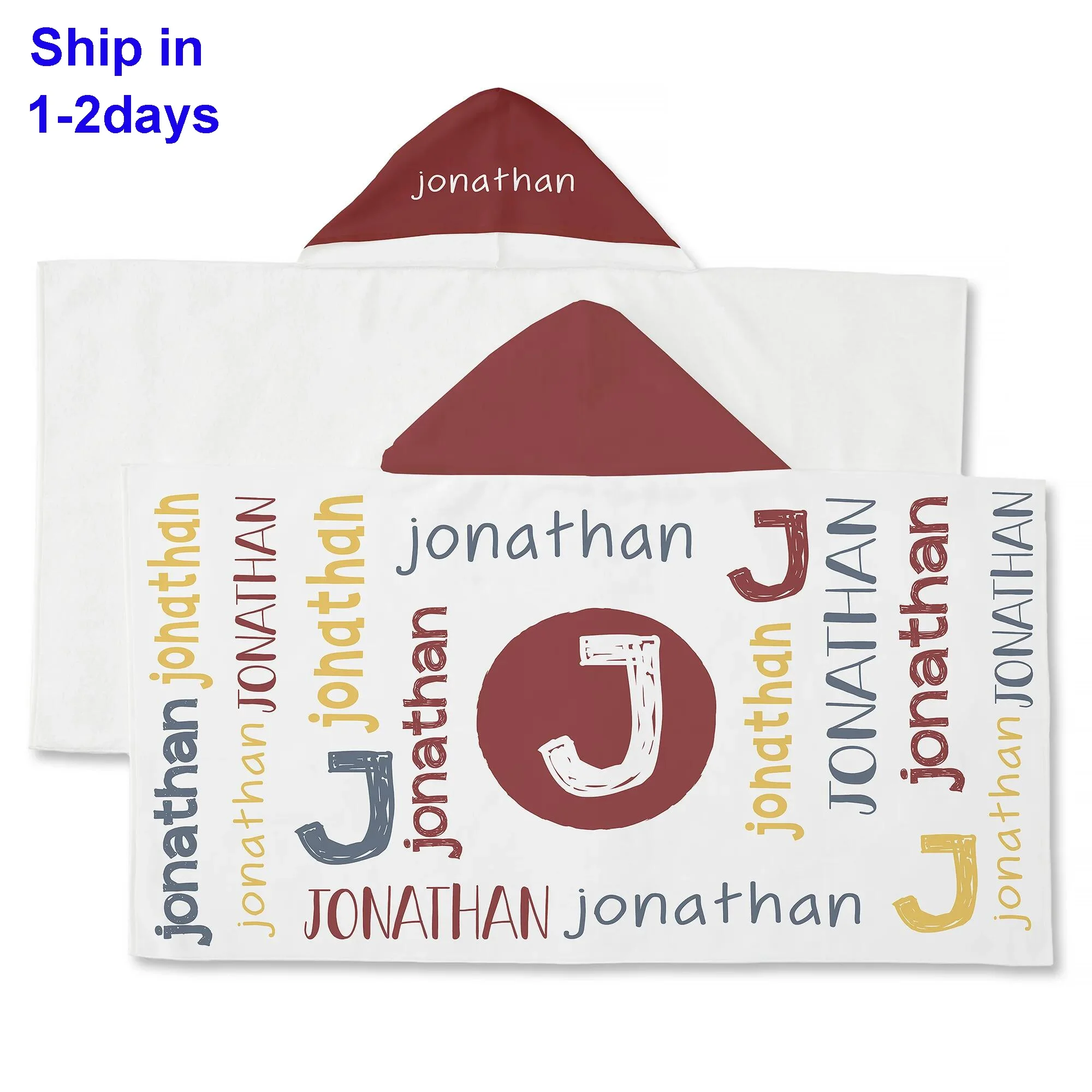 Персонализированные полотенца с капюшоном для детей От 3 до 7 лет 420gsm пляжное полотенце