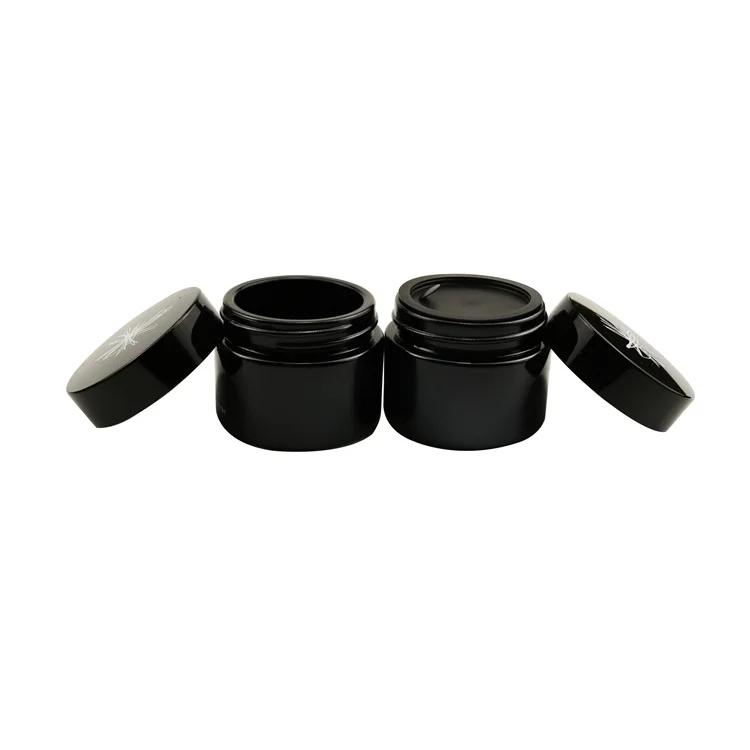 Ultraviolet protection violet glass jar 50g black glass jar empty cosmetic container 50 ml wide mouth glass jars