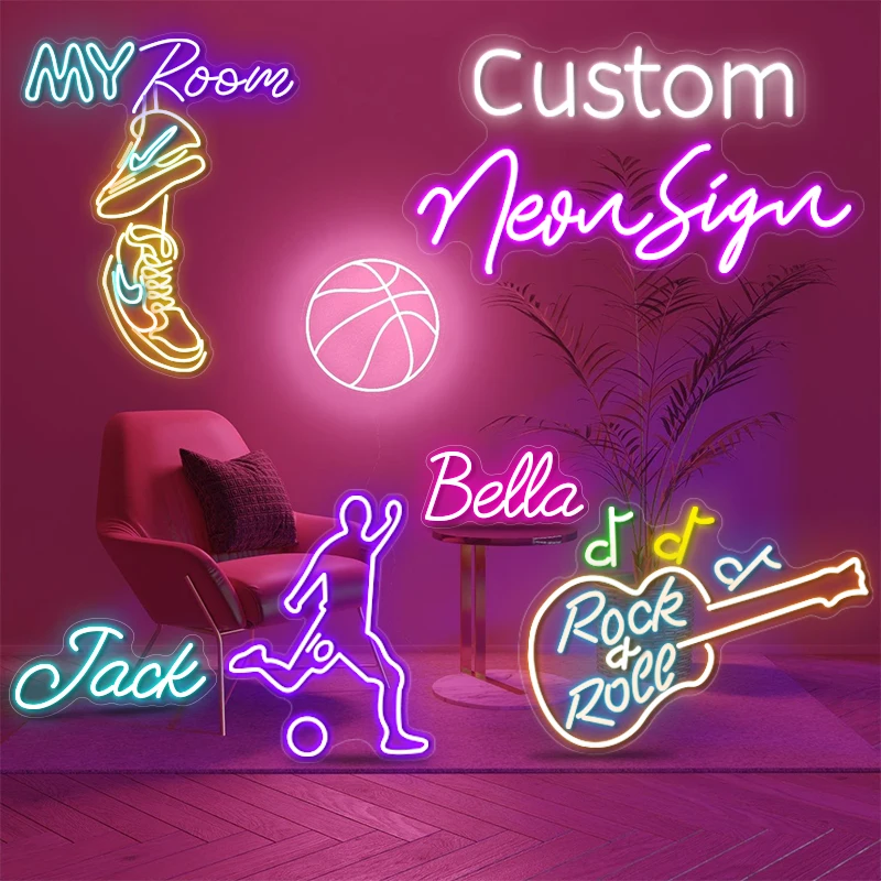 Dropshipping No Moq Neon Lights Sign Happy Birthday Neon Sign Custom For Event Party Wedding Decoration