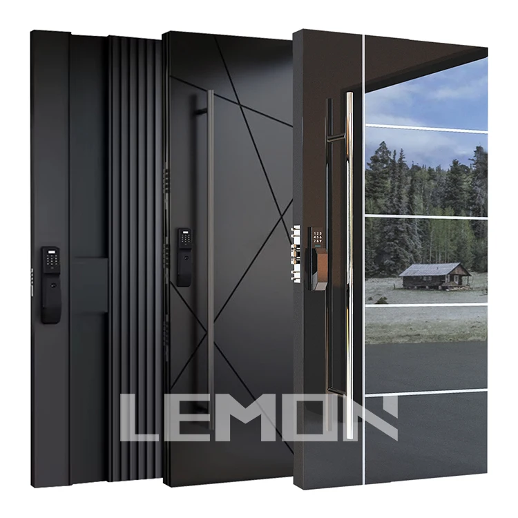 American Soundproof Front Large Design Modern Entry Tall Casement Aluminium Pivot Doors With Smart Lock