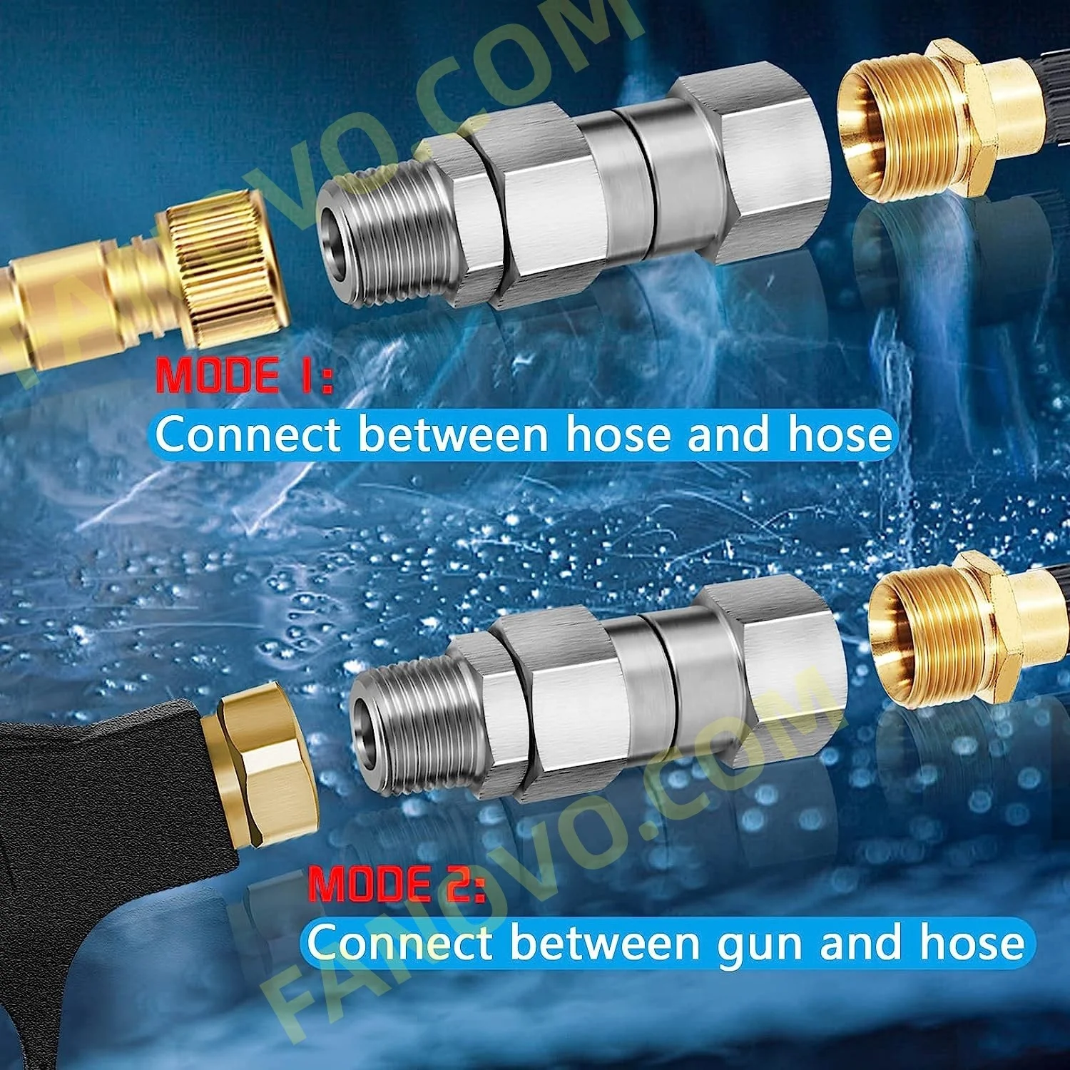 SS304 Stainless Steel  Swivel  High Pressure Coupling  3/8 inch  Pressure Washer Swivel Joints