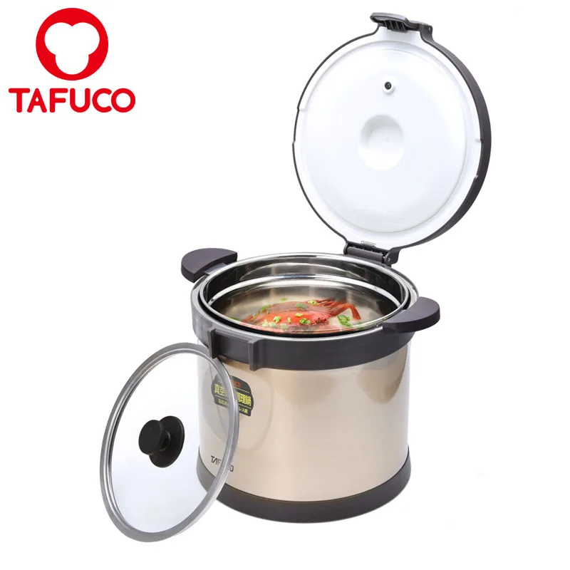 family use 7.0L Large Stainless Steel Double Wall Thermal Rice Cooker Pot vacuum pot for cook and heat retention