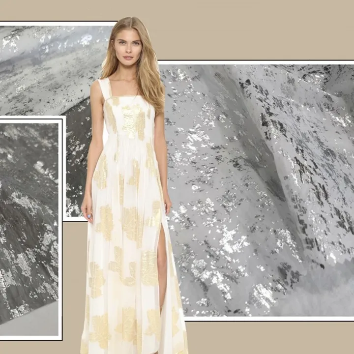 Wholesale 70D Shinny 100 Polyester Nylon Crinkle DSN Foil Fabric