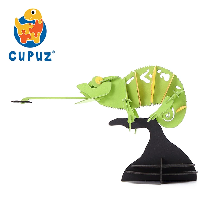 
New style chameleon custom kid game 3d paper puzzle diy toy 