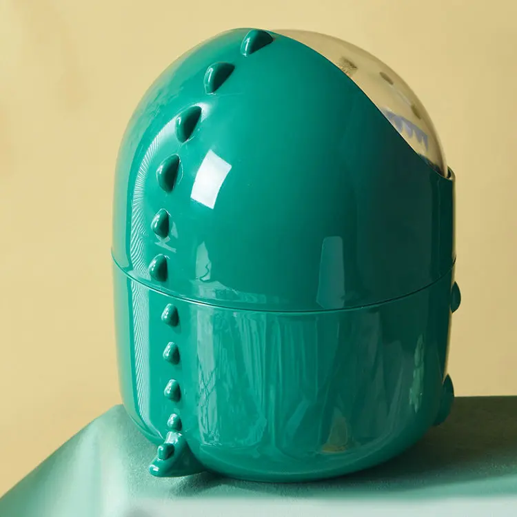 Large Mouth Detachable Design Nonslip Bottom Durable Plastic Mini Trash Can Baby Dinosaur Style Cute Mini Desktop Trash