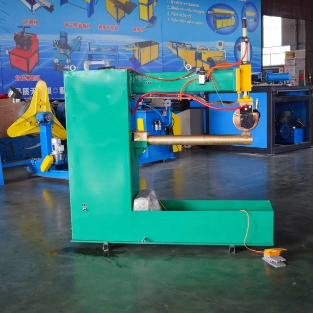 HVAC duct lock seam closer pneumatic welding forming machine for round pipe