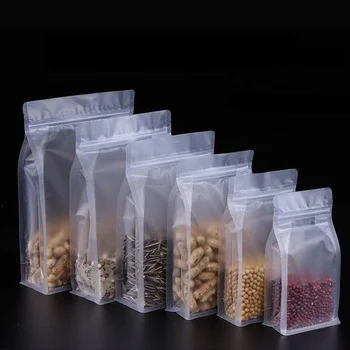 Food Grade Zipper Pouch Transparent Flat Bottom Packaging Bag Zip Lock Plastic Clear Bag For Food