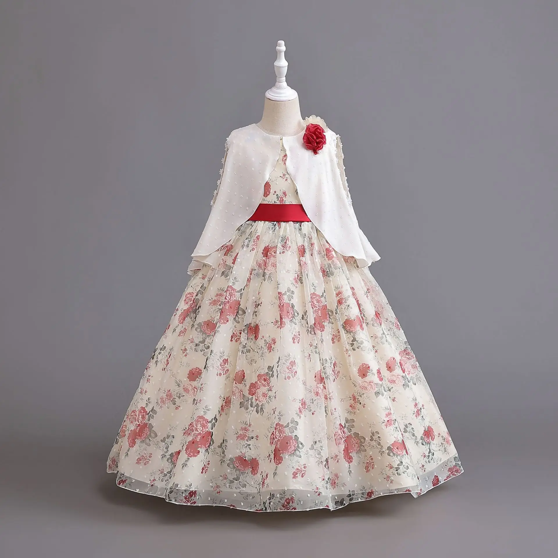 2023, Новое Детское платье, шифоновое платье принцессы с узором в мусульманском стиле, платье для выступлений на пианино, для дня рождения