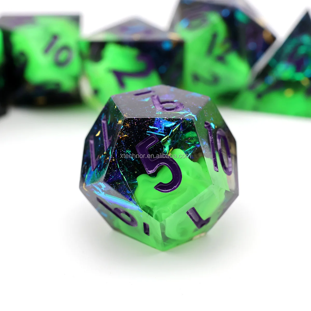 RPG Dice For Role Playing Table Game Polyhedral Resin DND Dice Set Handmade Board Games Sharp Edge Dice DND Gift-N23