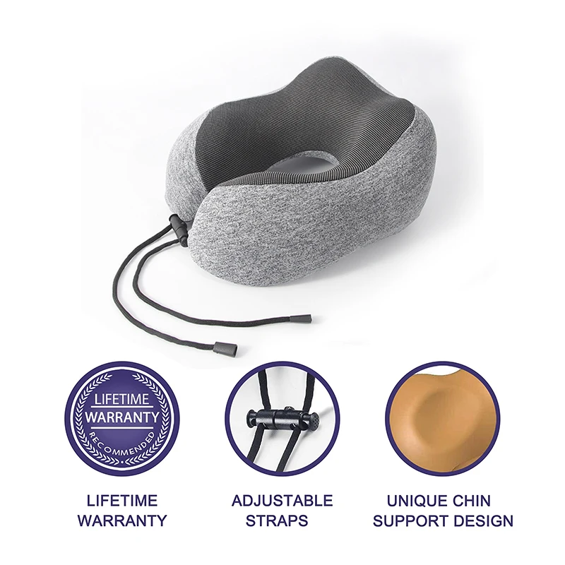 Factory price ergonomic memory foam neck support travel sleeping pillows for airplane