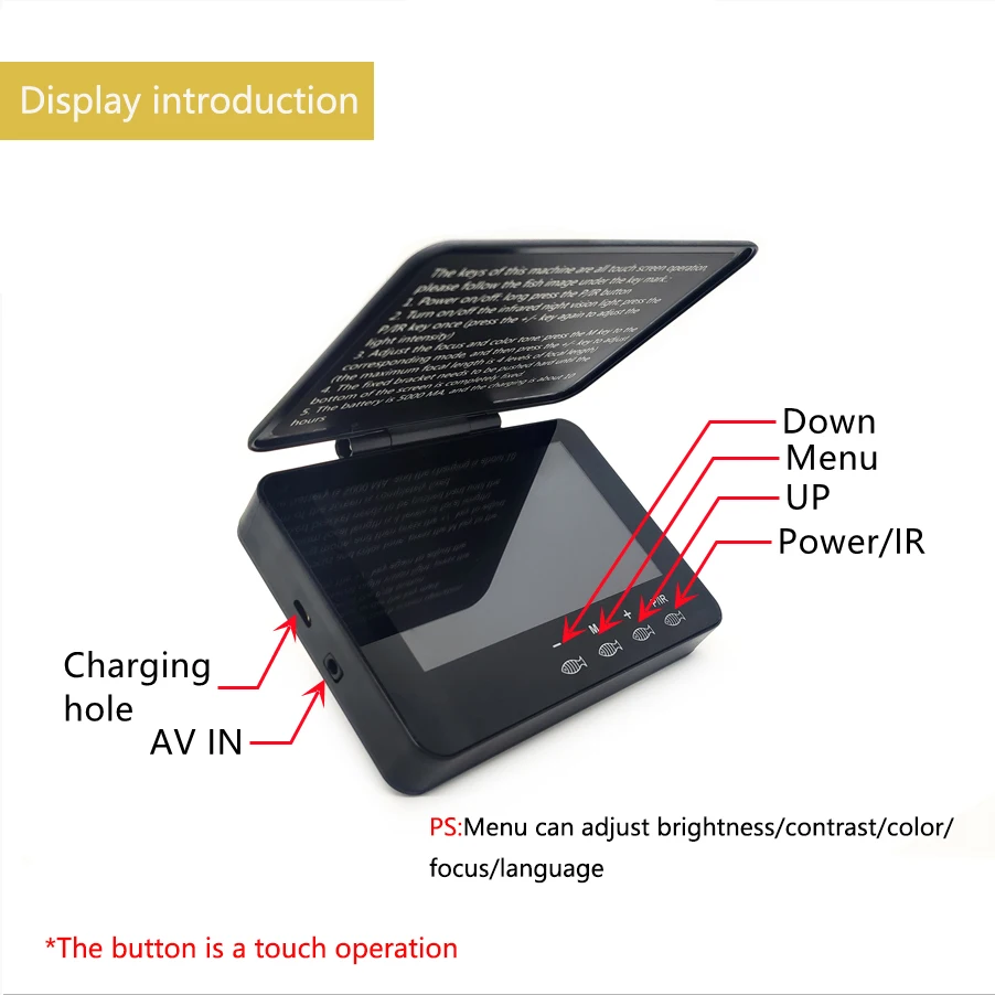 IP68 Waterproof Portable Fishing Video Camera With 4.3inch Touch Screen Monitor Underwater Fish Finder Camera For ice fishing