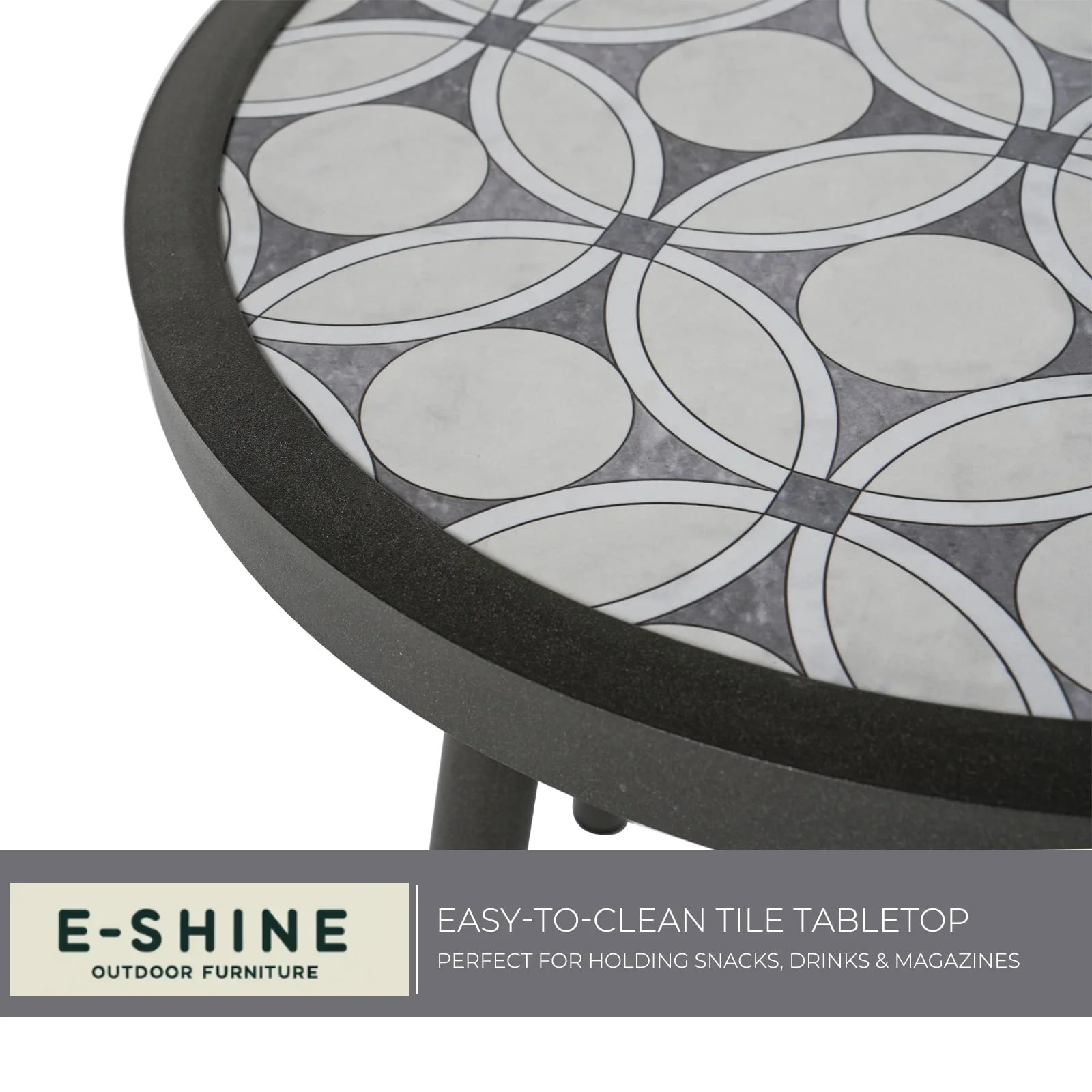 Bistro Chair Set of 3 Rattan Armchairs with Cushions and Round Side Table All-Weather Wicker for Garden Backyard Balcony