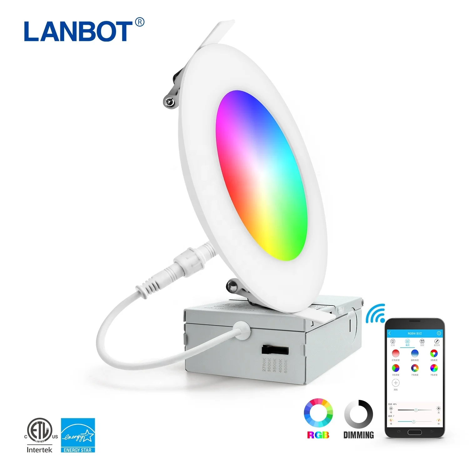 ETL 10w 14w RGB round ultra thin triac dimmable led downlight panel led light led panel light