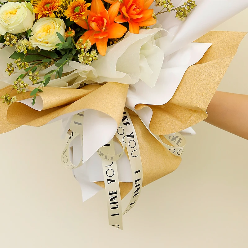 Wholesale  Grosgrain Personalised Ribbon Logo Printed Ribbon for cake flower shop packing