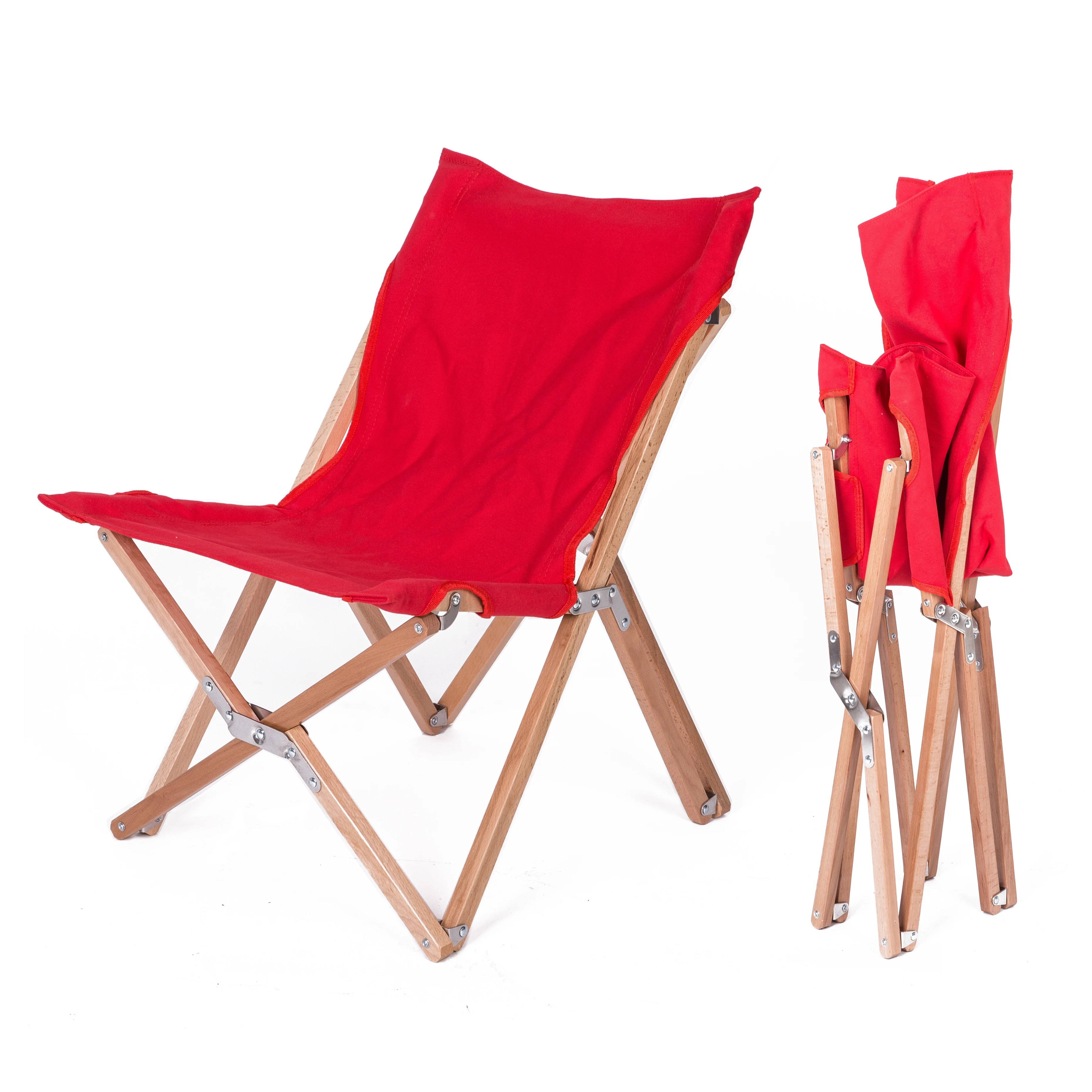 Lightweight folding portable wood camping chair outdoor furniture