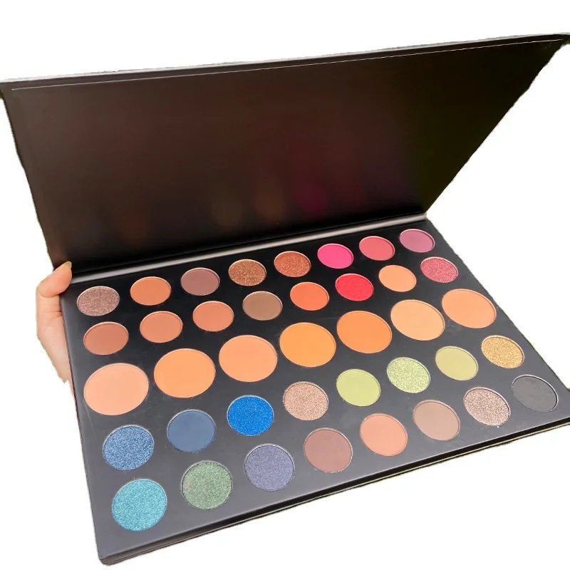 
High Pigment Custom Logo Vegan Glitter Eye Shadow Private Label Matte Eyeshadow Palette With Cardboard Packaging Box 