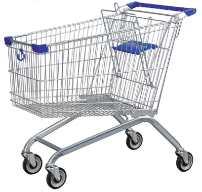 180L supermarket shopping cart trolley Euro type metal unfolding with baby seat