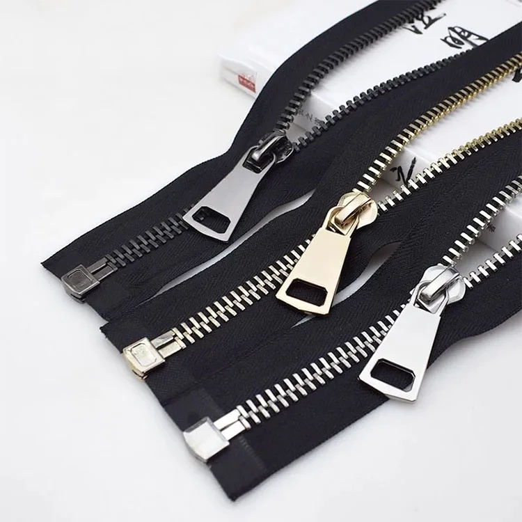 Clothing Garment Metal Zipper Time Lead Big Teeth Heavy Duty Zipper Plating Brass Teeth Open-End Zipper For Garment