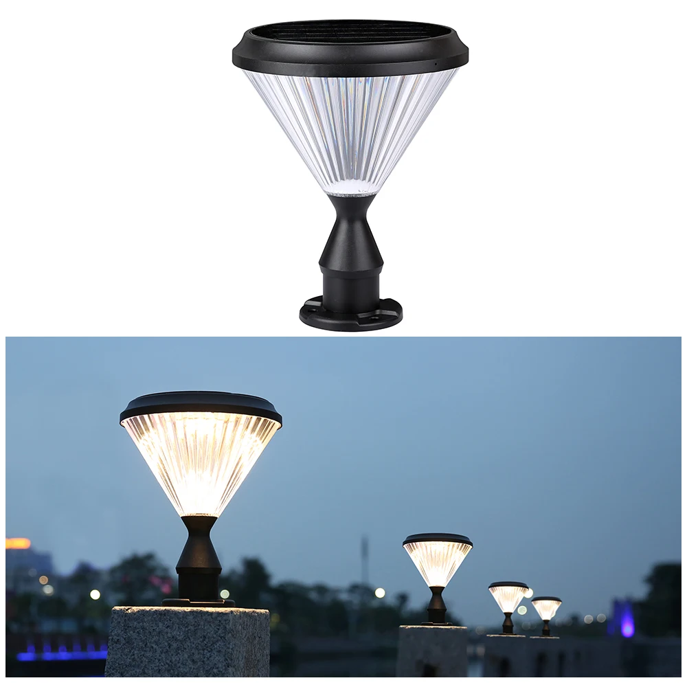 Factory Landscape Solar Gate Garden Lamp Led Outdoor Bollard Lighting Fence Post Solar Post Pillar Light