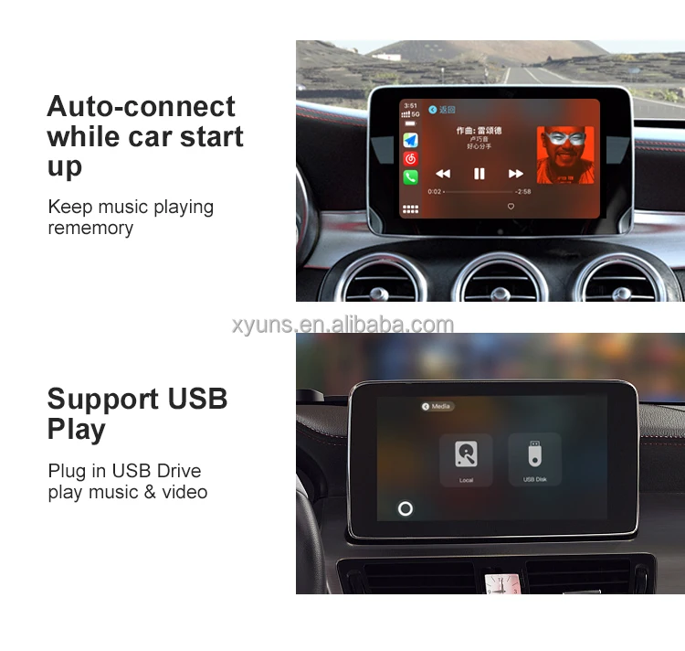 3 in 1 Carplay  Adapter CP-300 Wireless carplay android auto dongle  USB player function screen project