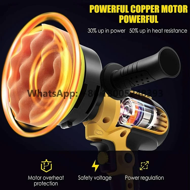600W Adjustable Mini Rotary Electric Orbital Floor Car Polisher Machine Buffer Sander Waxing Buffing Car Waxer Beauty Polisher