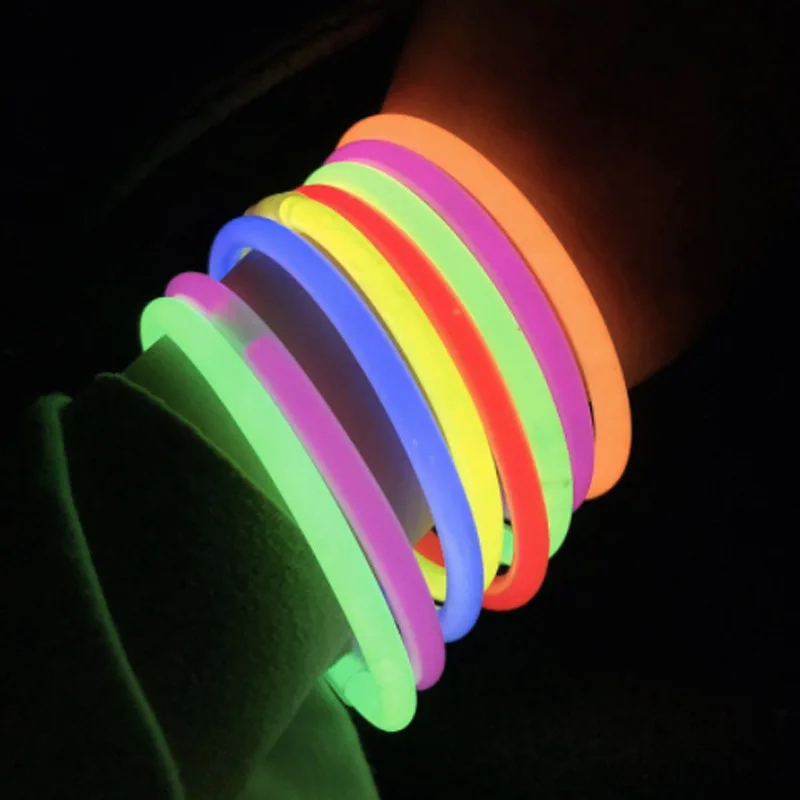 Amazon hot selling  colorful luminous stick glow stick with connector glowing bracelet