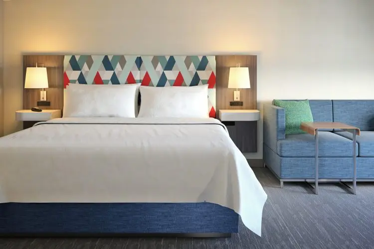 GRT6124 Hotel Furniture Modern King Size Bedroom Sets Custom Upholstered Beds Hampton Inn Hotel Furniture