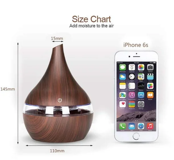 300ml wood grain Diffusers 7 color night light Mist Maker Fogger home Diffuser Air Purifier Humidifier